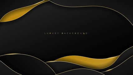 Black gold background design with shiny gold and luxury concept design