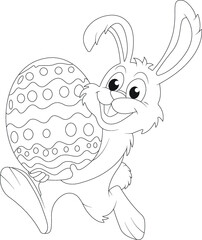 Wall Mural - Funny easter coloring page for kids