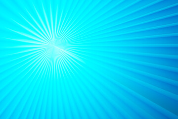 Poster - Turquoise background. Simple sunny background. Pattern is abstract. Rays diverging in different directions. Turquoise background with accent in center. Geometric texture. 3d rendering.