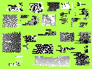Aufkleber - Abstract vector background with pixel bitmap glitches and flickers and datamoshing effect.