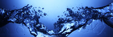 Water Wave Turbulence 2 , Blue Water Tone, Metaphor, Water Tank, Flow Pattern ,fluid Dynamics, Turbulent Flow.