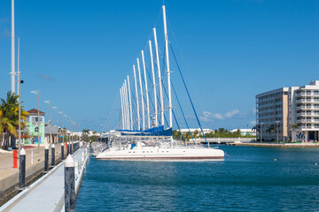 Wall Mural - Sailboats at the marina on Varadero beach in Cuba