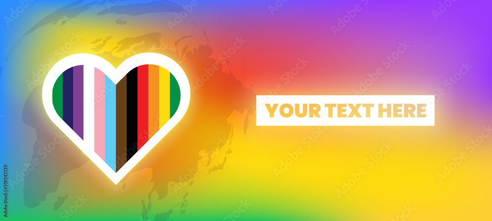 Inclusive Pride Background with Progression Pride Flag Colours. Rainbow ...