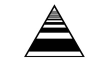 Abstract Black White Crosswalk Inside The Shape Of Triangle Frame. Front View Of Tunnel Triangle Shape On White Background.Seamless Looping Animation