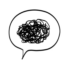Poster - hand drawn scribble sketch circle object. Tangled grungy round scribble. isolated on white background. doodle vector illustration