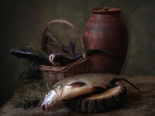 Still Life With Catch From Bream Fish