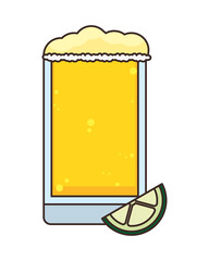 Poster - beer glass and lemon