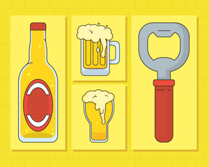 Wall Mural - beer icon set