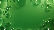 Green Water Drops Background.