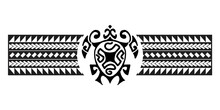 Polynesian Border Tattoo Design.  Pattern Aboriginal Samoan. Black And White Texture, Isolated Vector.