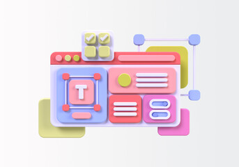 Web development for UI UX design concept illustration Landing page template business idea background