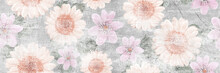 Flowers Vintage Repeating Background, Artwork Floral Antique Pattern