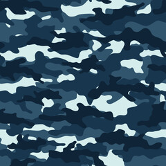 Wall Mural - Camouflage print. The color of the sea wave. Military style.