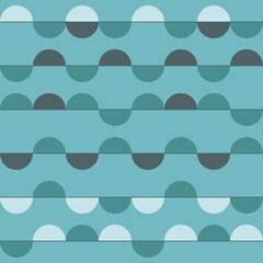Poster - Abstract turquoise rounded rows. Vector from decor waves. Interior design and surfaces, fabrics, cups, bathroom.