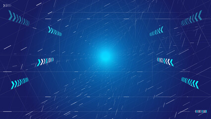 Poster - crisscross dot line extension tunnel futuristic space science and technology background