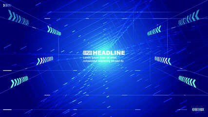 Aufkleber - Crisscross dot line extension tunnel futuristic space science and technology vector background