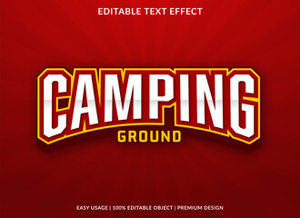 Poster - camping ground editable text effect template with abstract style use for business logo and brand