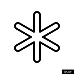 Fototapete - Asterisk star symbol vector icon in line style design for website design, app, UI, isolated on white background. Editable stroke. Vector illustration.