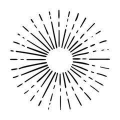 Wall Mural - sunburst, explosion effects, vintage doodle isolated on white background