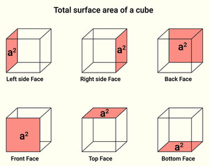 Wall Mural - Total surface area of a cube 