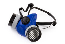 Half-face elastomeric air-purifying respirator on a white background