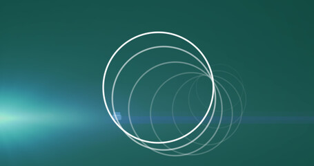 Poster - Image of circles and light spots on black background