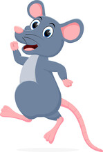 Vector illustration of smiling brown cartoon mouse | Public domain vectors