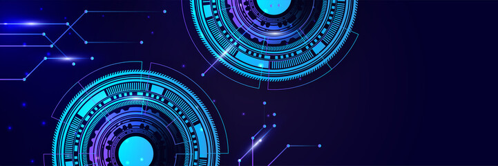 Abstract technology concept. Circuit board, high computer color background. Vector illustration