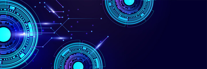 Abstract technology concept. Circuit board, high computer color background. Vector illustration