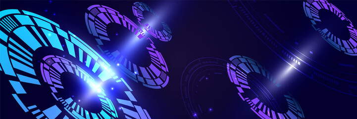 Abstract technology concept. Circuit board, high computer color background. Vector illustration