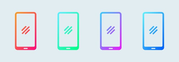 Poster - Smartphone or handphone icon in gradient colors. Mobile phone vector illustration.
