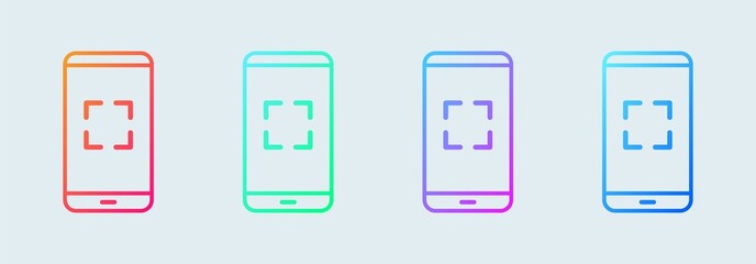 Poster - Smartphone or handphone scan icon in gradient colors. Mobile phone vector illustration.
