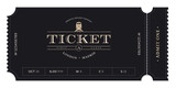 Fototapeta  - Train vintage ticket template on dark background. For excursion routes, retro parties and clubs and other projects. Just add your own text. Vector. can be used for printing.