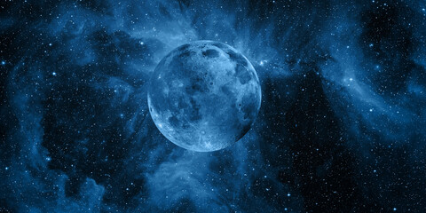 Fotobehang - Full  Moon in the space 