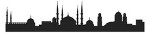 Traditional Islamic Architecture Black Silhouette. Eastern Buildings Shapes