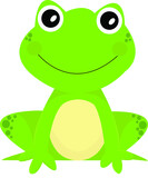 Fototapeta Dinusie - Vector image of a green frog, amphibian, animal, design style, animal, art, symbol, logo, Illustrator