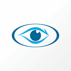 Poster - Unique and simple good looking line art or out eye on ellipse image graphic icon logo design abstract concept vector stock. Can be used as a symbol related to see or focus