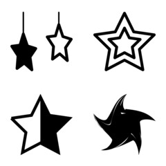 Poster - Stars1-2starfall Flat Icon Set Isolated On White Background