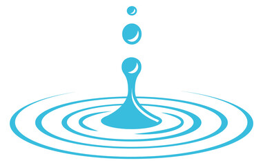 drop ripple effect icon. blue water circles
