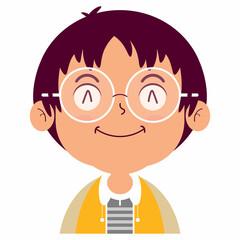 boy happy face cartoon character