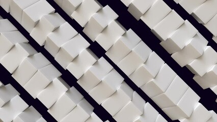 Aufkleber - Rotation white blocks. Computer generated 3d render