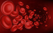 Flowing Red Blood Cells, 3D realistic vector illustration