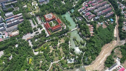 Canvas Print - Aerial photo of Qingzhou City Construction Park, Shandong Province, China