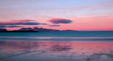autumn sunrise at camusdarach beach west coast of scotland