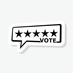 Sticker - 5 stars icon. Five star sticker sign for mobile concept and web design