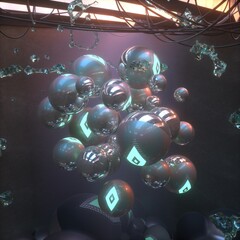 Wall Mural - scifi concept with spheres