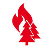 Wildfire Danger - red icon vector illustration