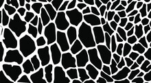 Giraffe Motifs Pattern In Black And White. Animal Print Series. Vector Illustration