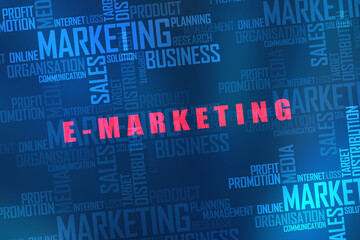 Poster - 2d rendering E-marketing concept
