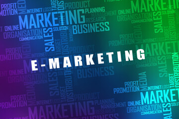 Poster - 2d rendering E-marketing concept
